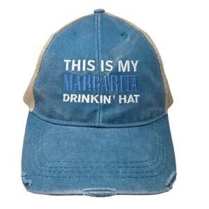 This is My Margarita Drinkin' Hat Trucker Hat Blue OS Adjustable Pepper Lou